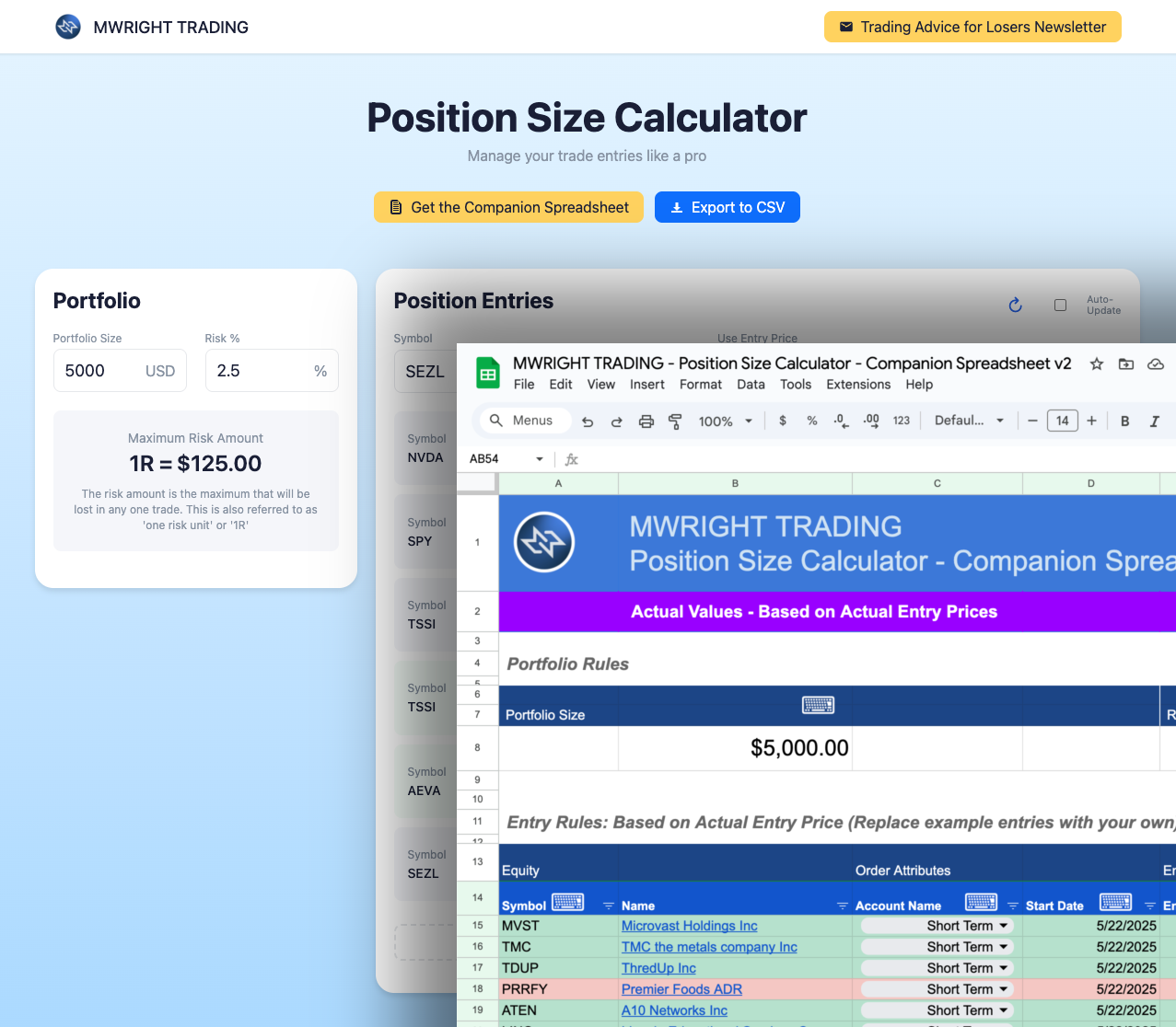 Companion Spreadsheet Dashboard